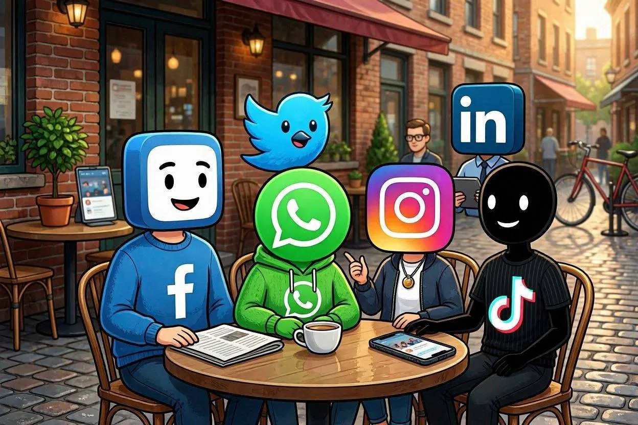 Gorillaz gerenciando presença digital em Instagram, TikTok, LinkedIn e YouTube com conteúdo estratégico